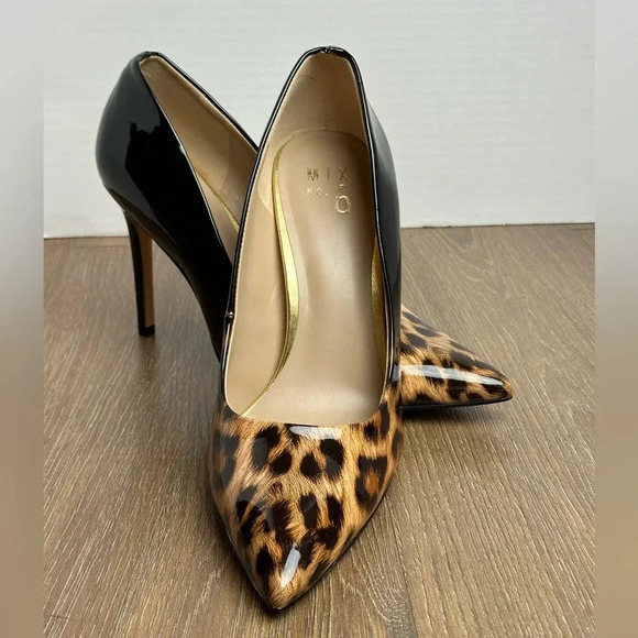 Mix No. 6 Shoes - Mix No.6  Womens Point Toe Stiletto Heel-Black and Cheetah Print NEW